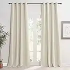 KGORGE Vorhänge Beige Blickdicht Wohnzimmer Gardinen mit Ösen 2er Set 245 x 140 cm(HxB) Thermo Gardinen Hitzeschutz Vorhang Verdunkelung Curtains for Living Room, Hellbeige