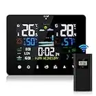 Weather Station with Outdoor Wireless Sensor, CestMall LCD Digital Weather Station with Temperature/Humidity Monitor/Barometric/Forecast/Moon Phase/Alarm Clock for Home Office Garden Farm