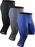 NELEUS Pantalon de compression pour homme Dry Fit, 6099 # noir/gris/bleu, lot de 3, Taille XL