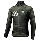 CATENA Men's Winter Cycling Jacket Windproof Waterproof Softshell Thermal Fleece Breathable Bike Jersey for Outdoors, Cycling, Green, Medium