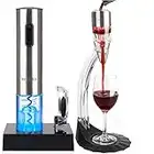 Secura Bundle Electric Wine Opener With Wine Aerator Aerating Pourer Spout and Decanter with 6 speeds of Aeration