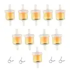 10 Pack of Universal Fuel Filter Replacement For 1/4" Motorcycle Dirtbike ATV Moped Scooters