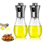 SOMLAW Öl Sprühflasche für Kochen, Öl Spray für Speiseöl 2 Stück Ölspray 200 ml zum Kochen Ideal für Heißluftfritteuse, Tropffrei Ölsprüher für Essig und Olivenöl Glasfläschchen mit Trichter