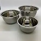 Set of 3 Professional Stainless Steel German Mixing Bowls.