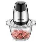 Electric Food Chopper, 5-Cup Food Processor by Homeleader, 1.2L Glass Bowl Grinder for Meat, Vegetables, Fruits and Nuts, Stainless Steel Motor Unit and 4 Sharp Blades, 300W