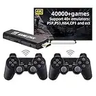 Plug and Play Game Console, 4K HD 128GB Wireless Retro TV Video Game Consoles Built-in 40000+ PSP N64 NDS DC PS1 Classic Games Support 40+ Emulators [New Upgrade]