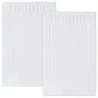 White Classic 100% Ring Spun Cotton Banded Bath Mats - 56 x 86 cm - Highly Absorbent and Machine Washable Shower Bathroom Floor Towel - White, 2 Pack