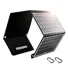 ELECAENTA 30W PD18W Cargador Solar Portátil 3 Puertos USB Panel Solar Plegable Impermeable QC 3.0 para Móviles Tablets Powerbank ETFE Placa Solar Portable para Acampar al Aire Libre