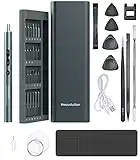 Housolution Mini Schraubendreher Set, 62 in 1 Elektro Schraubenzieher Magnetisch Präzision Schraubendreher Werkzeug mit LED und 58 Teilig Multifunktion Schraubenbit für Reparatur Handy Laptop, Grau