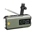 (2023NEWEST) Radio solare di emergenza AM FM/BM Radio portatile a energia solare 2000mAh Radio ricaricabile a manovella con torcia Avviso SOS Caricatore USB per telefono per esterno e campeggio