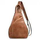 STILORD 'Lyanna' Sling Bag Damen Leder Crossbody Rucksack 2-in-1 Handtasche Frauen Rucksackhandtasche für City Ausgehen Shopping Tagesrucksack Echtleder, Farbe:taranto - braun