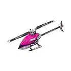 OMPHOBBY M2 V2 RC Helicóptero para Adultos Dual Brushless Motors Direct-Drive 6CH RC Helicópteros Controlador de Vuelo Ajustable, 3D Control Remoto Avión Regalos BNF (Púrpura)