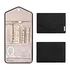 bagsmart Travel Jewellery Organiser Roll Foldable Jewelry Case for Journey-Rings, Necklaces, Bracelets, Earrings (Black-Small)