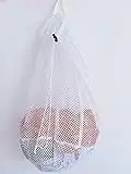 Small Commercial Mesh Laundry Bags with Handle and Drawstring for Dormitory, Travelling, College,Apartment, Camping, RV, Machine Washable, Over Door Hanging Mesh Bag,20×17inc