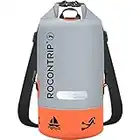 ROCONTRIP Borsa Impermeabile Premium, Sacco con Tracolla Regolabile Lunga Inclusa, Perfetta per Kayak Canottaggio Canottaggio Pesca Rafting Nuoto Camping Snowboard (Arancia, 25L)