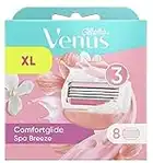 Gillette Venus Comfortglide Rasoio Donna Spa Breeze, 8 Lamette di Ricambio (da 3 Lame), per una Rasatura Fluida Profonda Duratura, Profumazione Tè Bianco