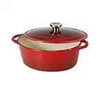 Sitram 710840 Cocotte 6.5 L Fonte d'acier émaillée Forme ovale,Rouge/Crème,33 x 25 x 13.5 cm