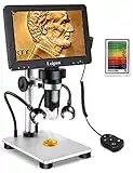 7" LCD Digital Microscope 1200X,Leipan 12MP Coin Microscope with Screen for Adults,1080P Video Microscope with 12pcs Slides,Wired Remote,2 Side Lights,Windows/Mac OS Compatible…