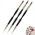 Olakin Pennelli per Unghie [3 Pack], Pennelli per Nail Art Professionali, Manicure Kit, Pennelli Smalto, Pennello per Unghie Acrilico Per Decorazioni Unghie (Nero)