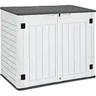 YITAHOME Outdoor Horizontal Storage Sheds w/o Shelf, Weather Resistant Resin Tool Shed, Multi-Opening Door for Storage of Bike, Trash Cans, Garden Tools, Lawn Mowers, 27 cu ft, Waterproof, Lockable