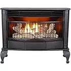 ProCom QNSD250T Vent Free Dual Fuel Stove, Freestanding Fireplace and Indoor Space Heater, Use with Natural Gas or Liquid Propane, Thermostat Control, Heats up to 1,100 Square Feet, 25,000 BTU