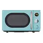 Galanz GLCMKA07BER-07 Retro Microwave Oven, LED Lighting, Pull Handle Design, Child Lock, Bebop Blue, 0.7 cu ft