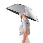 Aoneky Cappello Ombrello Pieghevole Regolabile Diametro di 90 cm, Utile per Pesca, Giardinaggio, Fotografia, Golf (Argento aggiornamento)