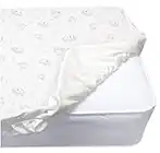 Serta PerfectSleeper Deluxe - Colchón para cuna (2 unidades, 100% impermeable, parte superior acolchada, ajustable, protector para cuna, color blanco