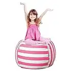 Zwish 27Inch Stuffed Animal Storage Bean Bag Chairs for Kids Room, Stuff and sit Storage Bean Bag Cover for organizing Boys and Girls Plush Toy Gift for Kids for Kids—Pink
