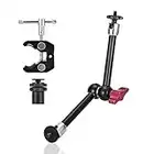 UTEBIT Magic Arm, 11 Inch Braccio Magico e Pinza Regolabile Super Clamp con Filettatura 1/4" e 3/8", Fotocamera Camera Monitor Mount Supporto per Fotocamera DSLR Rig Monitor LCD Luci Flash Luce LED