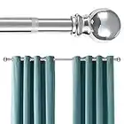 Silver Curtain Rods - Adjustable Curtain Rods for Windows 32 to 52 Inch - 1 Inch Heavy Duty Curtain Rods with Brackets for Door, Bedroom, Drapery, Valance, Kitchen, Bathroom