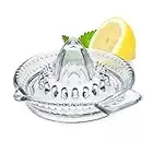 KADAX Citrus Press realizzato in vetro di calcio di sodio, pressa al limone manuale con uscita, pressa succo, spremiagrumi, press arancione, press lime (trasparente)