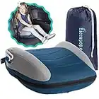 hiccapop UberBoost Inflatable Booster Car Seat | Travel Booster Car Seat | Narrow Backless Booster Car Seat for Travel | Portable Booster Seat for Toddlers, Kids, Child (Navy/Gray)