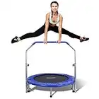 SereneLife Portable & Foldable Trampoline - 40" in-Home Mini Rebounder with Adjustable Handrail, Fitness Body Exercise - SLSPT409