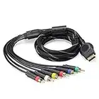 Cable AV 2 en 1 componente para PS2/PS3 (6 pies), componente 5RCA YPbPr + cable de audio de video RCA compatible con PS2, PS3