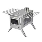 Winnerwell Nomad View Large Tent Stove | Portable Wood BurningStove for Tents, Shelters, and Camping | 1500 Cubic Inch Firebox |Precision Stainless Steel Construction | Includes Chimney Pipe