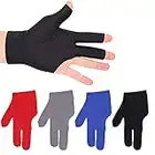 NA 4 Pcs Billiard Gloves 3 Fingers Billiard Professional and Stretchable Cue Pool Gloves Left Hand Open Pool Gloves Show Snooker for Man Woman