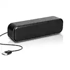 USB Computer Speaker,Wired Mini Soundbar Speaker,Laptop Stereo Speaker with Space Saving Design for Computer Laptop Desktop PC Dorm Office Desk