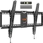 Tilting TV Wall Mount for 37-70" Flat Curved TVs, Low Profile TV Mount Bracket Max VESA 600x400mm, Fits 16", 18", 24" Studs Universal Wall Mount TV Bracket, ELIVED