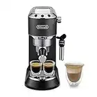 De'Longhi Dedica - Cafetera de Bomba de Acero Inoxidable para Café Molido o Monodosis, Cafetera para Espresso y Cappuccino, Depósito de 1.3 Litros, Sistema Anti-goteo, EC685.BK, Negro