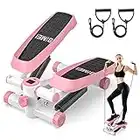 Stepper Exercise Machine, Mini Stepper Machine with Resistance Bands & Calories Count, Stair Stepper Exercise Equipment 330 lbs Weight Capacity, Exercise Stepper for Home Workouts for Women Men