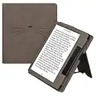 kwmobile Carcasa Compatible con Amazon Kindle Oasis 10. Generation Funda - Funda con Stand Agarre de Mano y Tarjetero - Miau