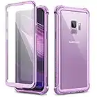 Dexnor Galaxy S9 Case with Screen Protector Clear Military Grade Rugged 360 Full Body Protective Shockproof Hard Back Cover Defender Heavy Duty Bumper Case for Samsung Galaxy S9 - Purple