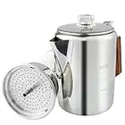 APOXCON Camping Kaffee Perkolator Pot 304 Edelstahl für Kaffee Making Outdoor Reisen Lagerfeuer Herd Schnell Brew Wasserkocher 9 Tassen