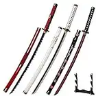 3pc Set Roronoa Zoro Swords With Display Stand,Kitetsu,Wado Ichimonji,Shusui,Anime Samurai Cosplay Sword,Bamboo Blade Katana,About 104CM,For Role Playing and Collection