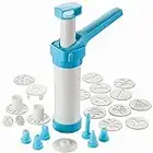 Hutzler Easy Action Cookie Press and Food Decorator, one size, White/Turquoise