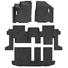 YITAMOTOR Floor Mats 3 Row Compatible With 2013-2020 Nissan Pathfinder/2013 Infiniti JX35/2014-2020 Infiniti QX60, Unique Black TPE All-Weather Guard Includes 1st 2nd and 3rd Row Full Floor Liners Set