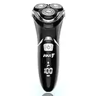 Men's Electric Shaver - MAX-T Corded and Cordless Rechargeable 3D Rotary Shaver for Men, Electric Razor Men with Pop-up Sideburn Trimmer Wet and Dry with Wall Adapter 100-240V