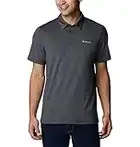 Columbia Men’s Tech Trail Polo Shirt, Sun Protection, Moisture Wicking, Shark, Large