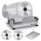 Meat Slicer, 200W Electric Food Slicer with Two Removable 7.5"Stainless Steel Blades&One Stainless Steel Tray, Child Lock Protection, Adjustable Thickness, Food Slicer Machine for Meat Cheese Bread